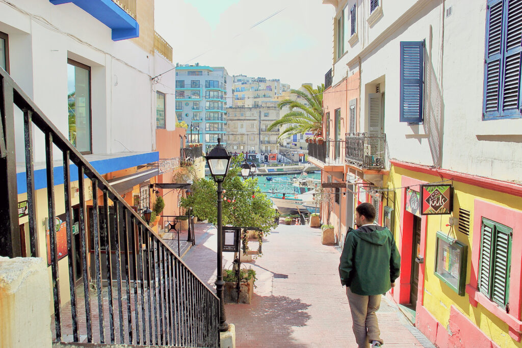 Bright colours at Sliema Promenade, Malta