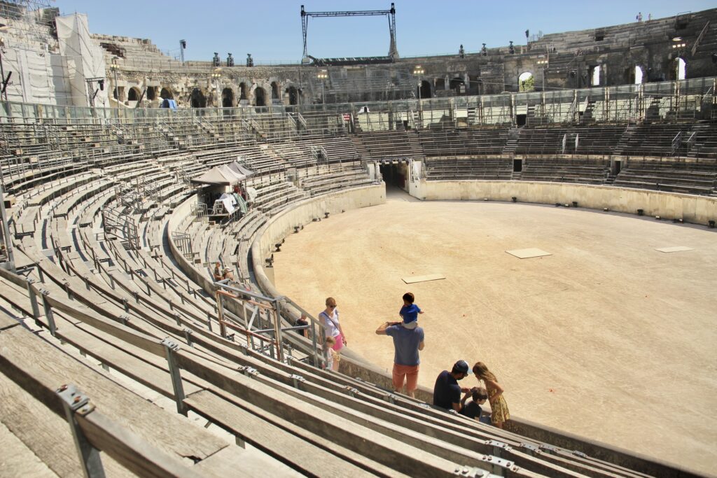 The Ancient Roman Amphitheater in the French city of Nimes