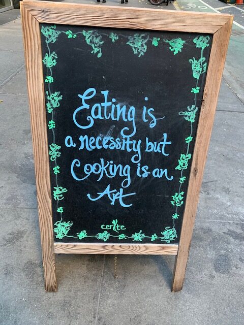 cooking is an art billboard, autistic travel