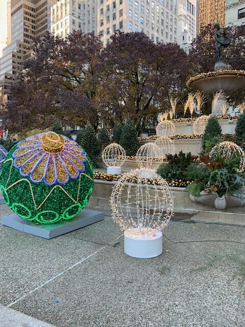 NYC Christmas Xmas decorations, autistic tourism